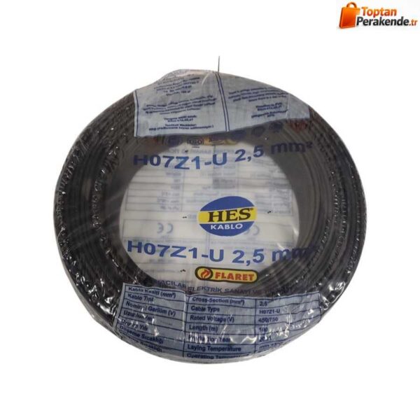 Hes Nya Kablo 2,5 Mm Siyah (H07z1-U) Halojen Free
